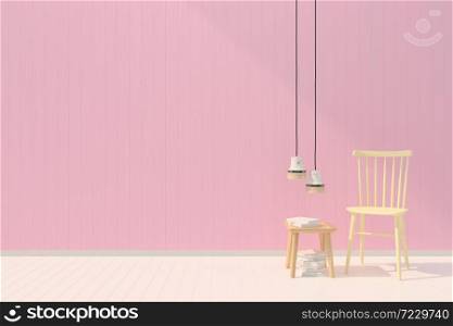 Living room concept interior. 3d render sofa table lamp background wood floor wooden wall template design texture