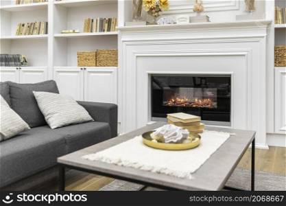living room design with couch table