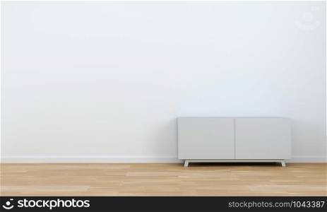 Living Room Interior on empty white wall background - minimal design, 3D rendering