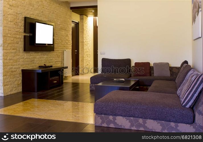 Living room modern style with tv on wall