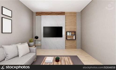 Living room with TV and furniture
