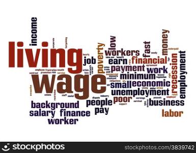 Living wage word cloud