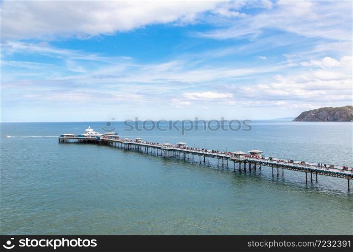 Llandudno Pier in Wales in a beautiful summer day, United Kingdom