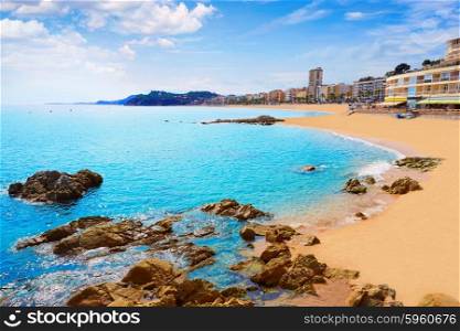 Lloret de Mar beach in costa Brava of Catalonia Spain