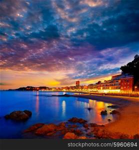 Lloret de Mar sunset at Costa Brava of Girona at Catalonia spain