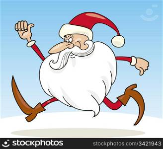 llustration of running Santa claus