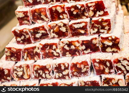 Load of traditional turkish delight rahat lokum