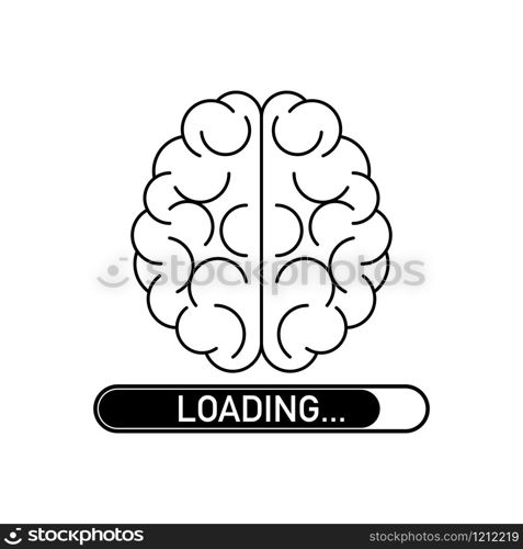 Loading brain, concept design intelligence mind sign vector