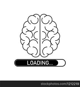 Loading brain, concept design intelligence mind sign vector