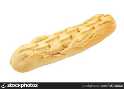 loaf of bread and crisp fresh cut and isolated