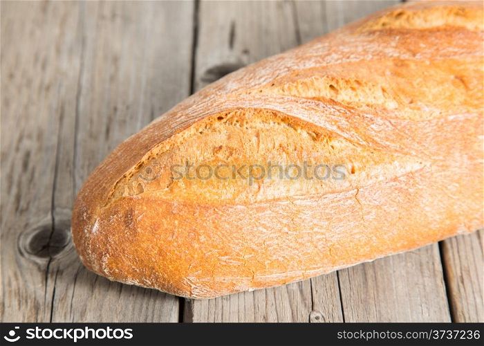 Loaf of bread baked homemade firewood
