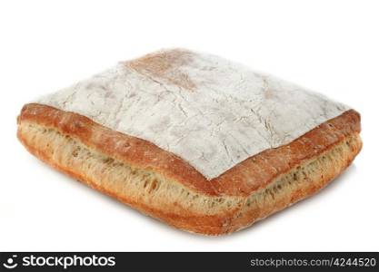 loaf of bread in front of white background