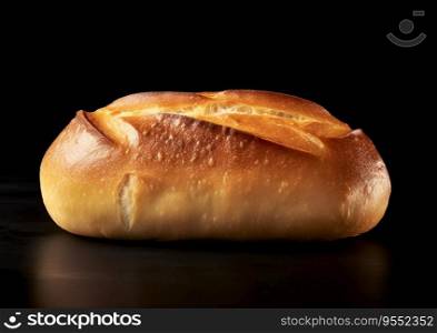 Loaf of Bread on Black Background
