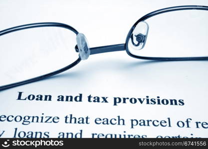 Loan and tax provisions