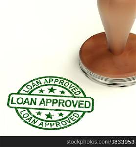 Loan Approved Stamp Showing Credit Agreement Ok. Loan Approved Stamp Shows Credit Agreement Ok