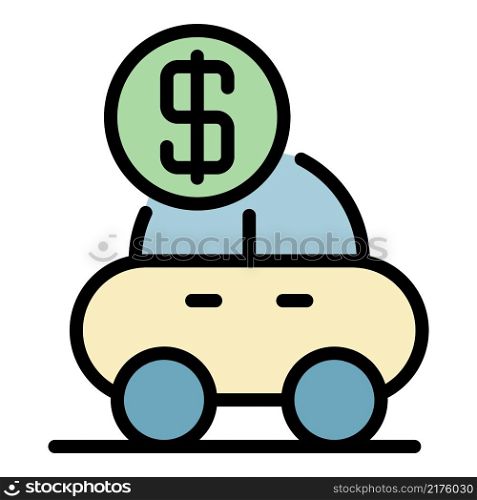 Loan car icon. Outline loan car vector icon color flat isolated. Loan car icon color outline vector