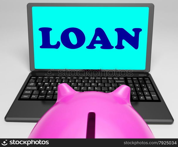 Loan Laptop Meaning Lending And Borrowing Money