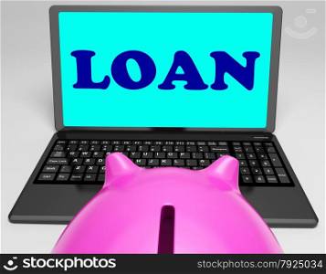 Loan Laptop Meaning Lending And Borrowing Money