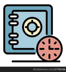 Loan money safe icon. Outline loan money safe vector icon color flat isolated. Loan money safe icon color outline vector