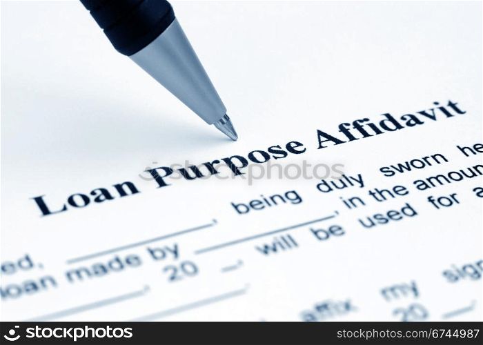 Loan purpose affidavit
