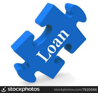 . Loan Puzzle Showing Bank Lending Mortgage Or Loaning