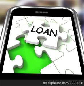 . Loan Smartphone Showing Online Financing And Lending