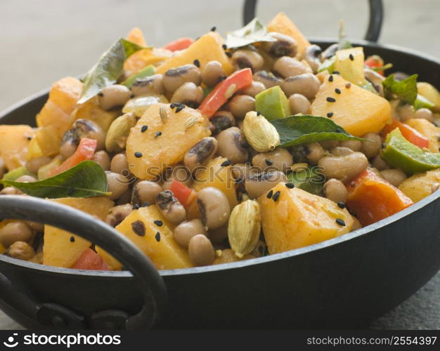 Lobia Aloo- Black Eyed Bean and Potato Curry
