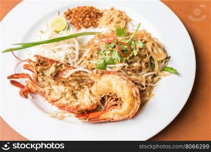 Lobster Pad Thai, stir-fried rice noodles