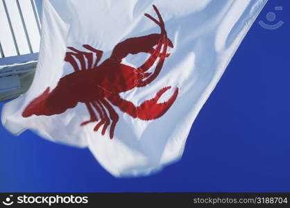 Lobster painted on a flag