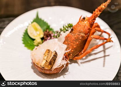 Lobster Sashmi, groumet japanese cuisine. Lobster Sashmi