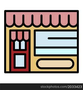 Local business shop icon. Outline local business shop vector icon color flat isolated. Local business shop icon color outline vector