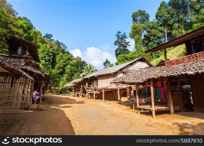 Local houses at Long Neck village, nothern Thailand