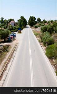 local road at a resort in Greece