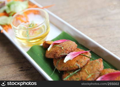 Local thai food Fried Fish paste balls