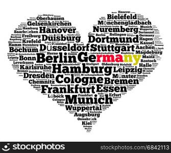 Localities in Germany word cloud concept