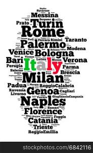 Localities in Italy word cloud concept