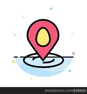 Location, Pin, Map, Easter Abstract Flat Color Icon Template
