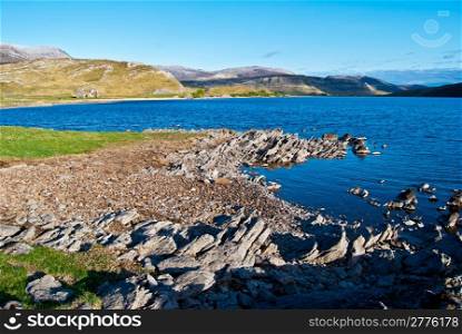 Loch Assynt. part of the coastline of Loch Assynt