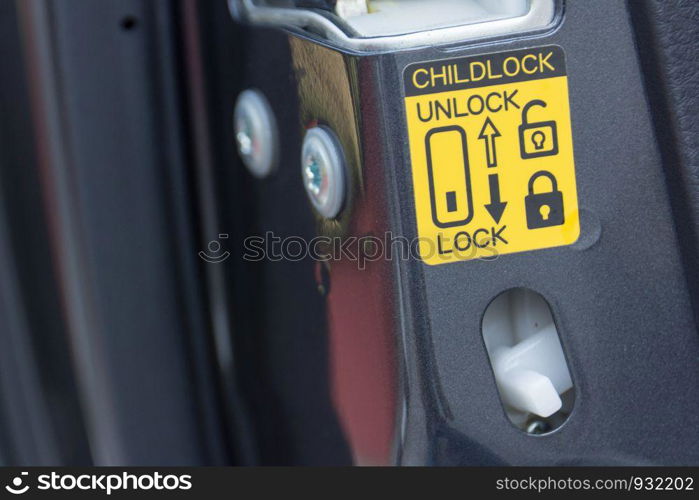 lock button to prevent children from opening doors