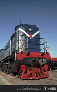 locomotive with red star