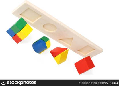 Logic toy. For children of preschool age. It is isolated on a white background