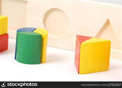 Logic toy. For children of preschool age. It is isolated on a white background