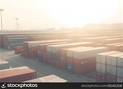Logistics and transportation of Container Cargo ship. logistic import export and transport industry background. Neural network AI generated art. Logistics and transportation of Container Cargo ship. logistic import export and transport industry background. Neural network AI generated