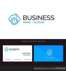 Logo and Business Card Template for Cloud, Power, Network, Off vector illustration