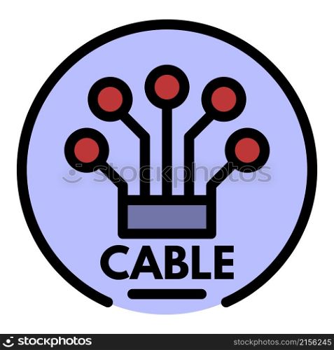 Logo cable icon. Outline logo cable vector icon color flat isolated. Logo cable icon color outline vector