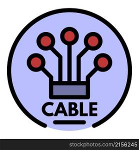 Logo cable icon. Outline logo cable vector icon color flat isolated. Logo cable icon color outline vector
