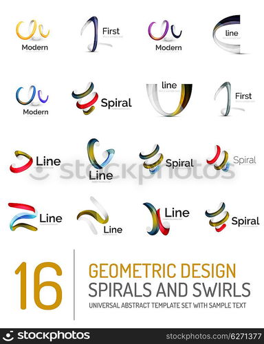 Logo collection - ribbon waves, swirls, spirals