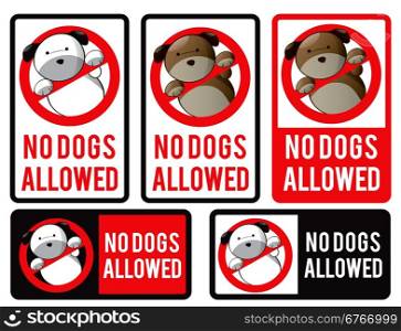 Logo design element. No dogs allowed stickers.