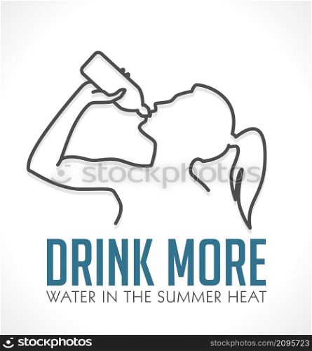 Logo - Drink more water in summer heat