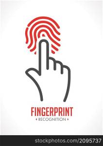 Logo - fingerprint recognition - biometric access control system concept